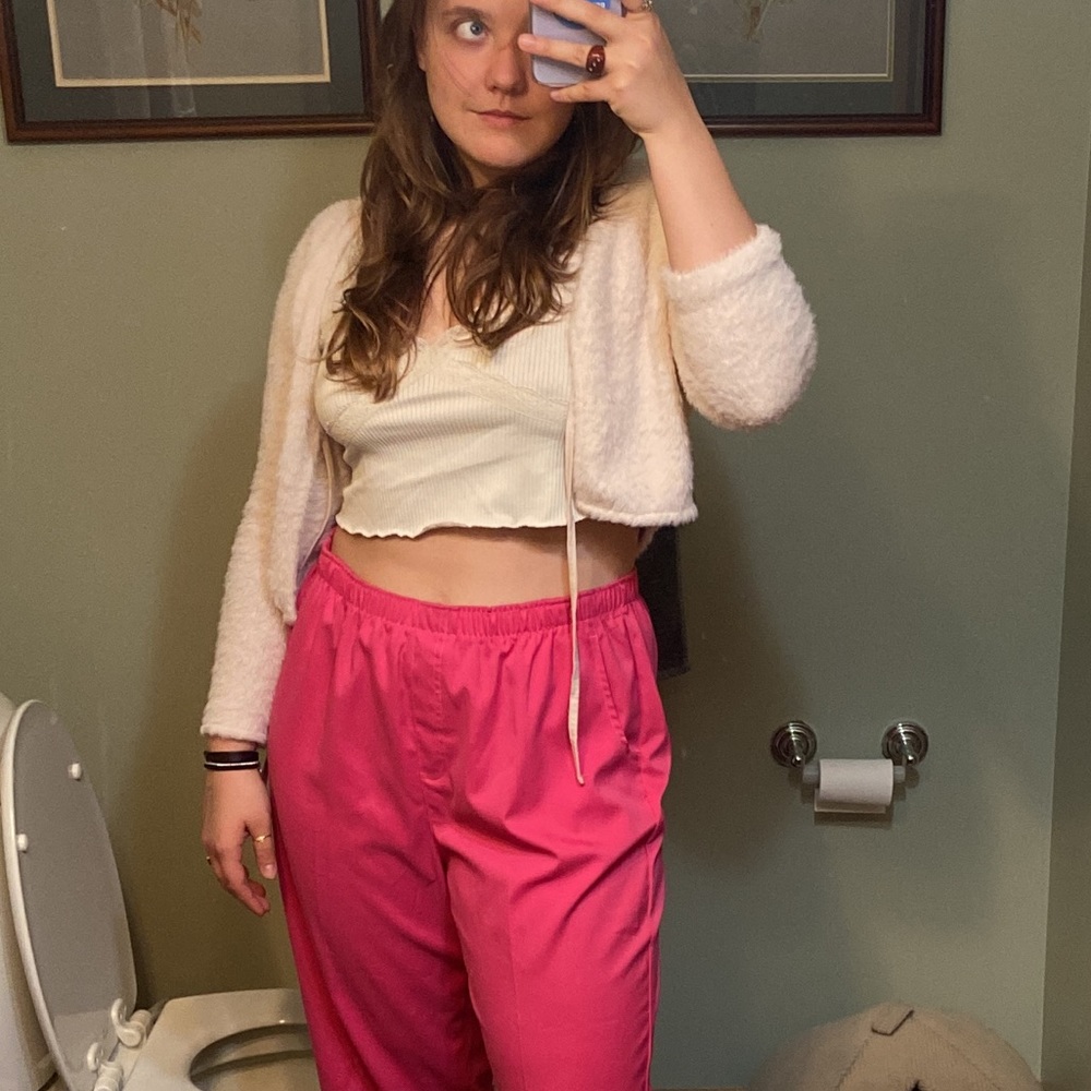 Fuzzy Pink Baby Doll Shawl